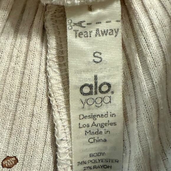 Alo Yoga Muse Sweatpant Bone Ribbed High-Waist Jogger Lounge Pants - Small - Picture 9 of 10